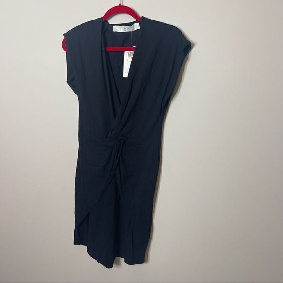 IRO Pheao draped dress in black New - Picture 11 of 14